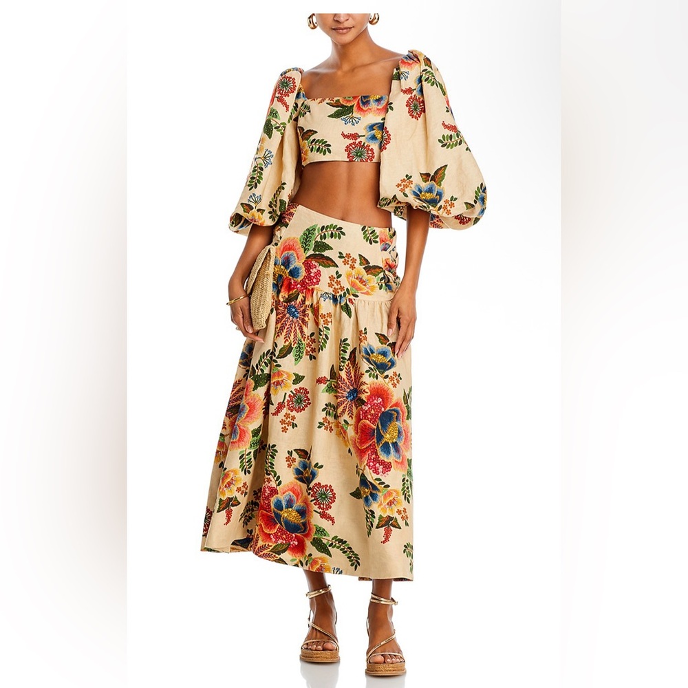 FARM Rio Colorful Floral Maxi Top and Skirt Set